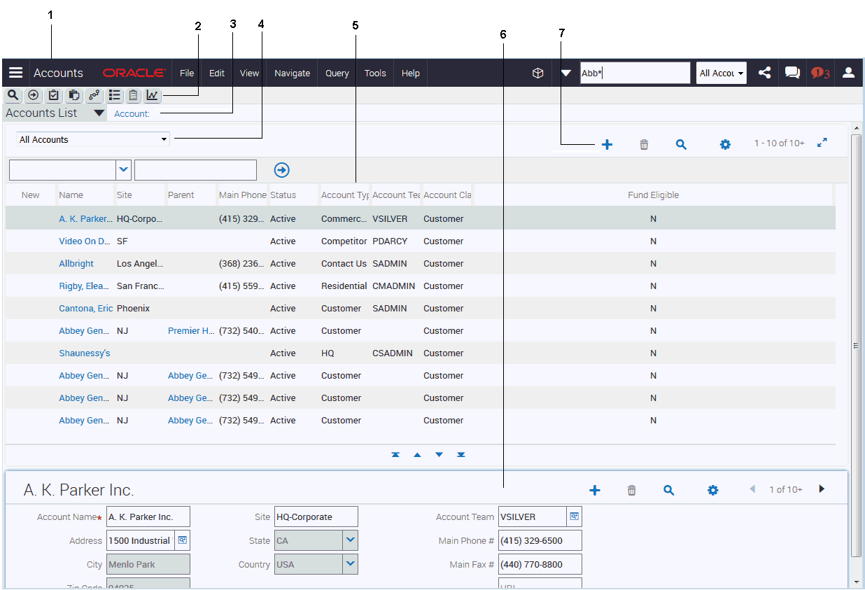 Main Elements of the Application Window